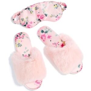 Inc International Concepts Printed Faux Fur Slide Slippers & Sleep Mask …